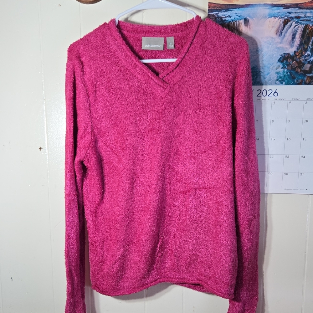 Croft & Barrow Fuchsia V-Neck Sweater